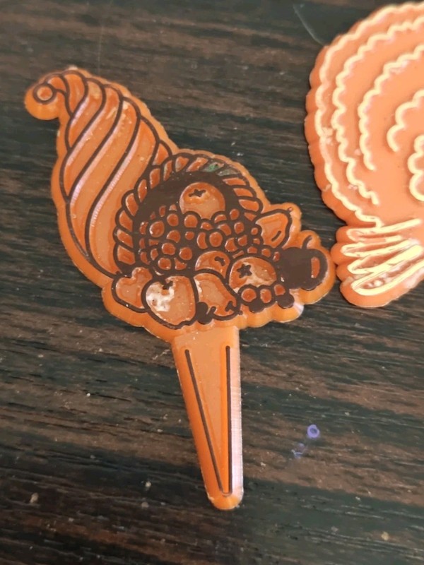 Lot Of 3 cupcake picks, Autumn, Thanksgiving, Halloween gallery