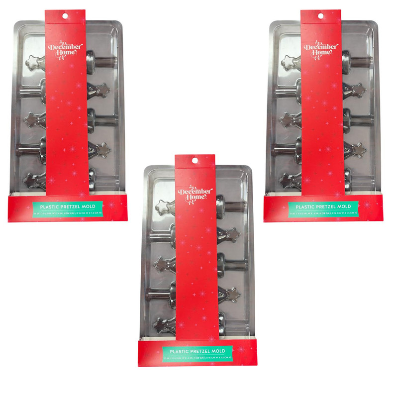 Christmas Tree Pretzel Mold Set of 3 | 5 Cavity Plastic Candy Chocolate Mold