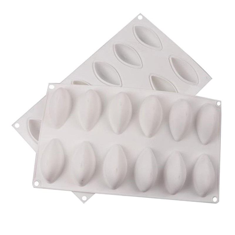 12 Cavity Silicone Cake Fondant Mold Form Quenelle Shaped Mould Mousse Cak.82 gallery