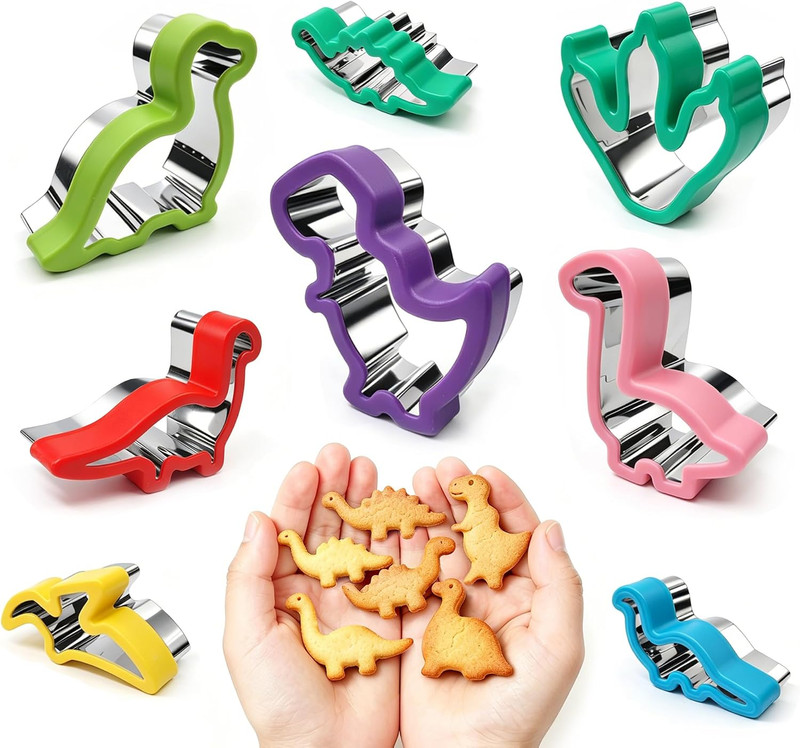 Dinosaur Cookie Cutter Set Stainless Steel Dinosaur Biscuit Cutters | gallery