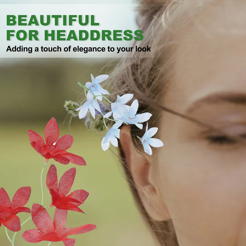 15Pcs Orchids Fake Flowers Artificial Flower Hairpin Wedding Decor Red gallery