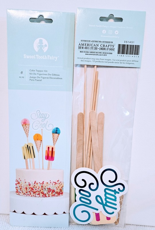 Cake Topper Kit 6 PC each Party Crafts / “Stay Cool” Birthday Decorations