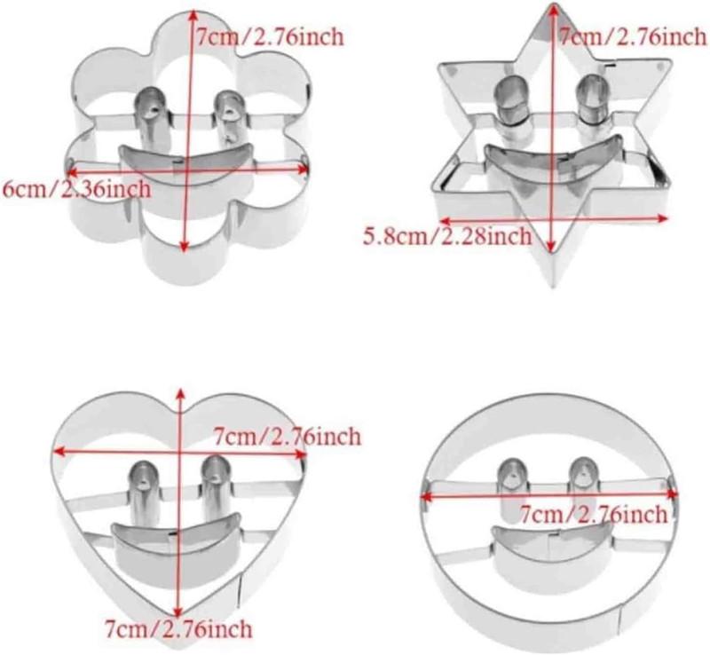 Smiley Face Stainless Steel Cookie Mold 3D Cake Mold,4 Pcs Cutters Diy Cookie gallery