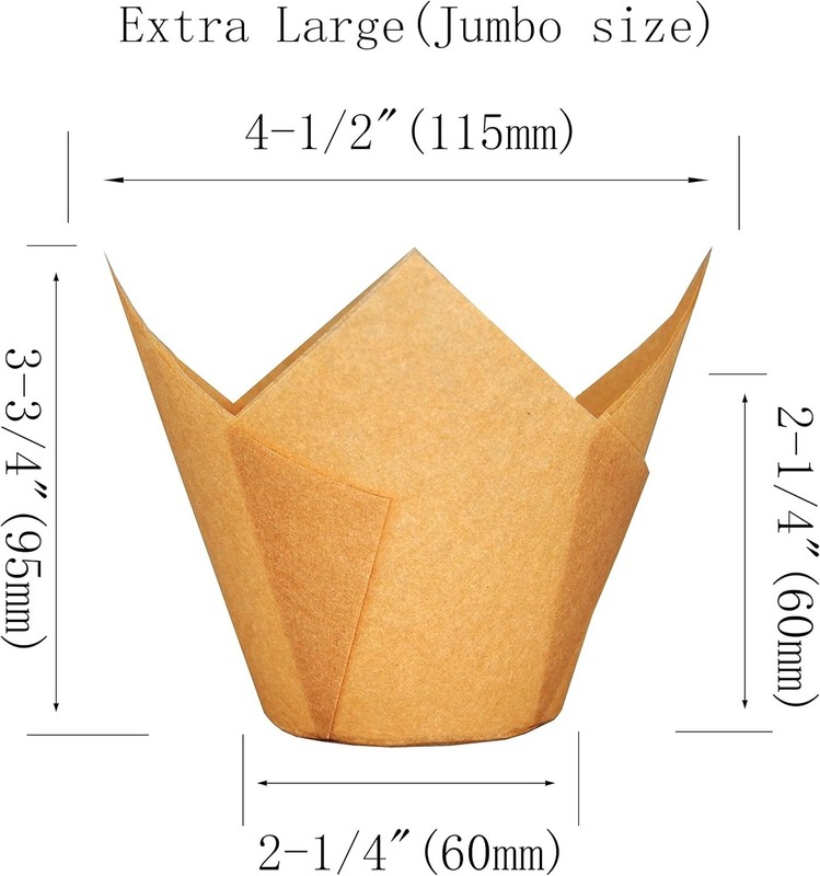 Sustainable Extra Large Tulip Baking Cups - 125 Count for Mess-Free Baking gallery