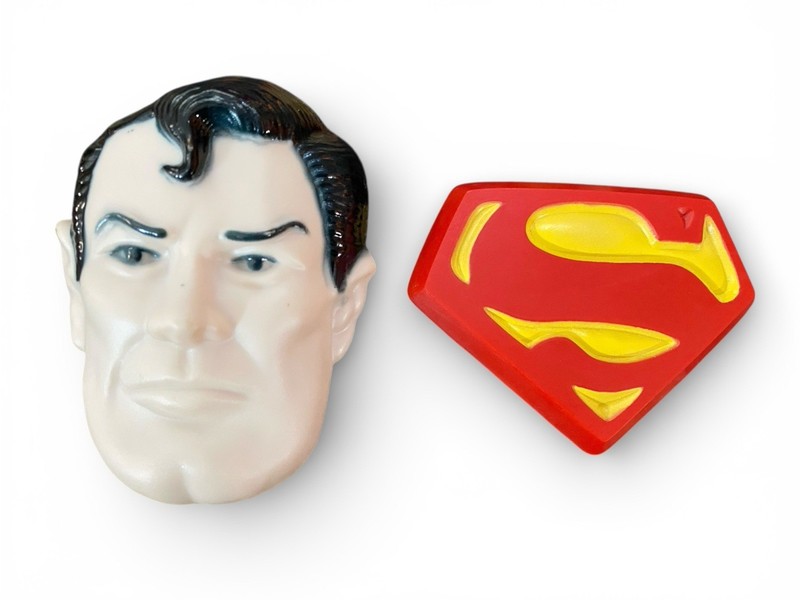 Superman Wilton Enterprises Vintage 1977 DC Comics Cake Toppers Face & Symbol