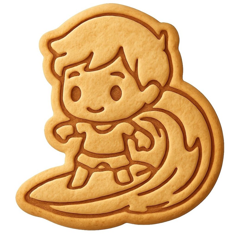 Wave Riding Chibi Boy Cookie Cutter & Stamp, Fondant & Clay - 4x3.2 gallery