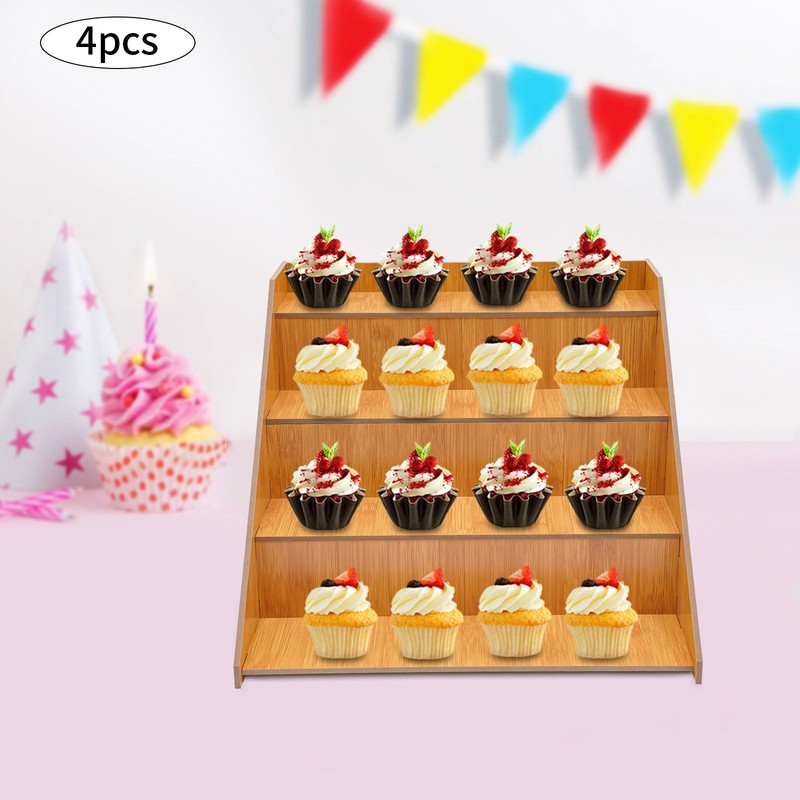 4 Pcs 4 Tier Retail Display Rack Display Rack Tabletop Display Stand for Cakes gallery