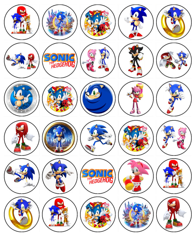 Sonic the Hedgehog Edible Wafer Cake Topper & Cupcake Images – Party Decor gallery
