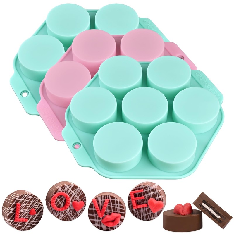 Actvty Round Chocolate Covered Cookie Molds, 3 Pcs Cylinder Chocolate Candy S…