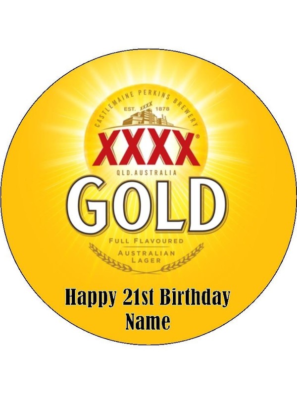 XXXX Beer Theme Edible Cake & Cupcake Toppers – Wafer – Birthday Decorations gallery