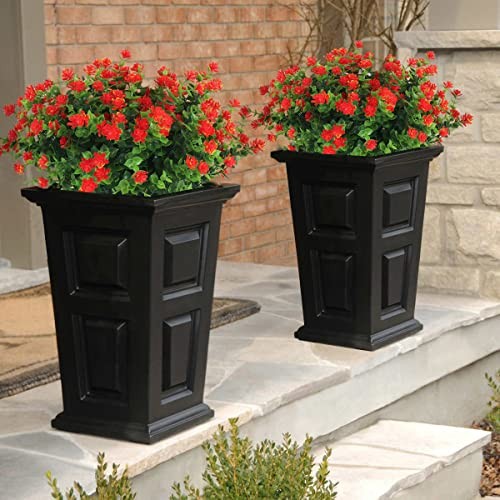 12 Bundles Artificial Fake Flowers, Faux Outdoor Plastic 12 Pcs Orange Red gallery