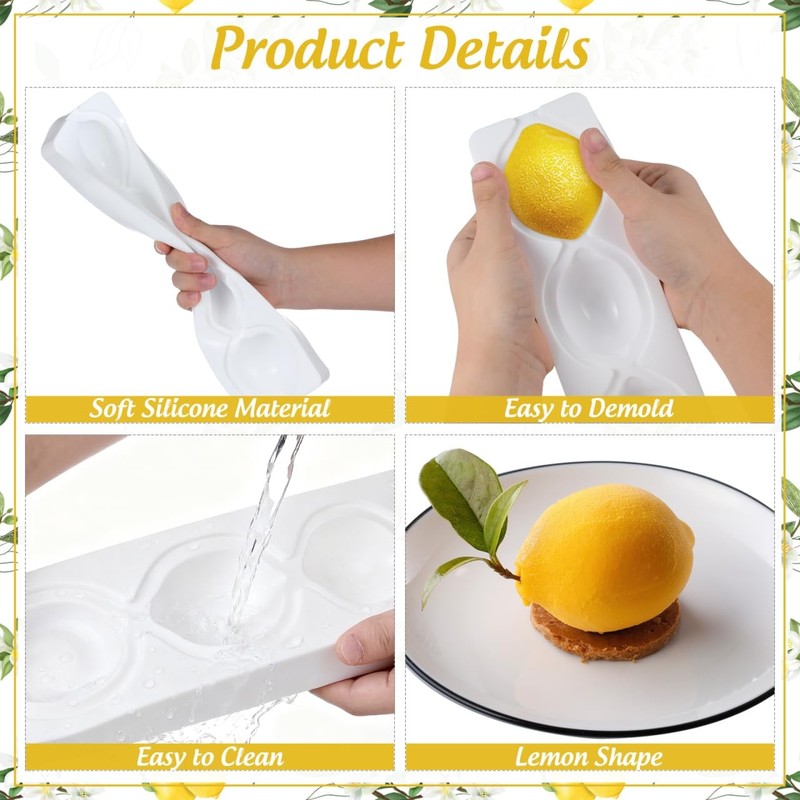Lemon Shape Silicone Mold, 3D Cake Silicone Lemon Molds for Baking Dessert Je... gallery