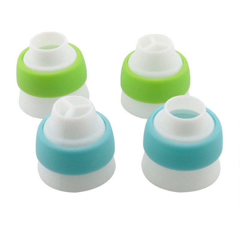 4pcs Russian 3 Color Nozzle Converter Coupler Icing Nozzles Blue+Green Single... gallery