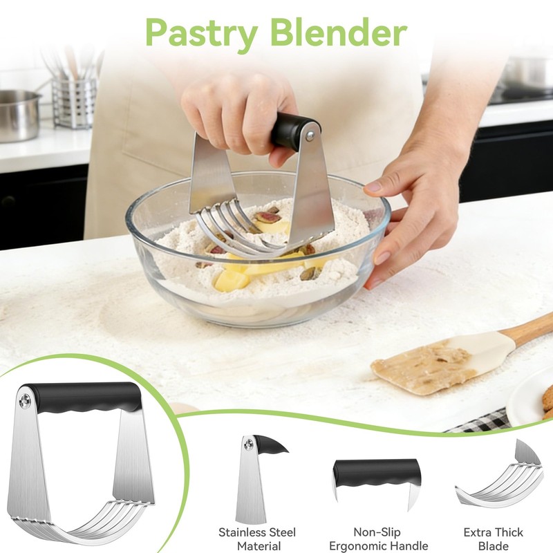 Biscuit Cutter Set, Stainless Steel Round Cookie Cutter with Bench Scraper & ... gallery