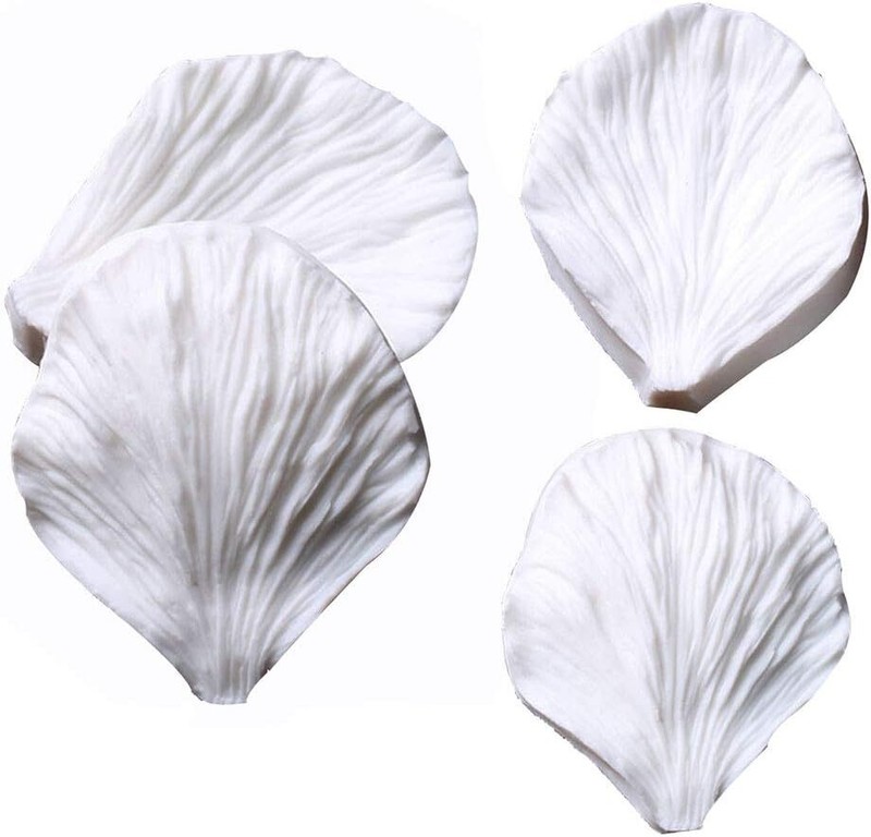 KALAIEN 5pcs Stainless Steel Peony Cutter 2pcs Fondant Silicone Set gallery