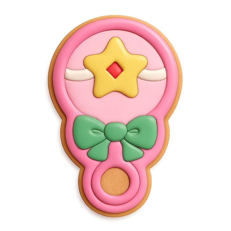 Rattle Reveal Cookie Cutter & Stamp – 4×2.8 Fun Kitchen Baking