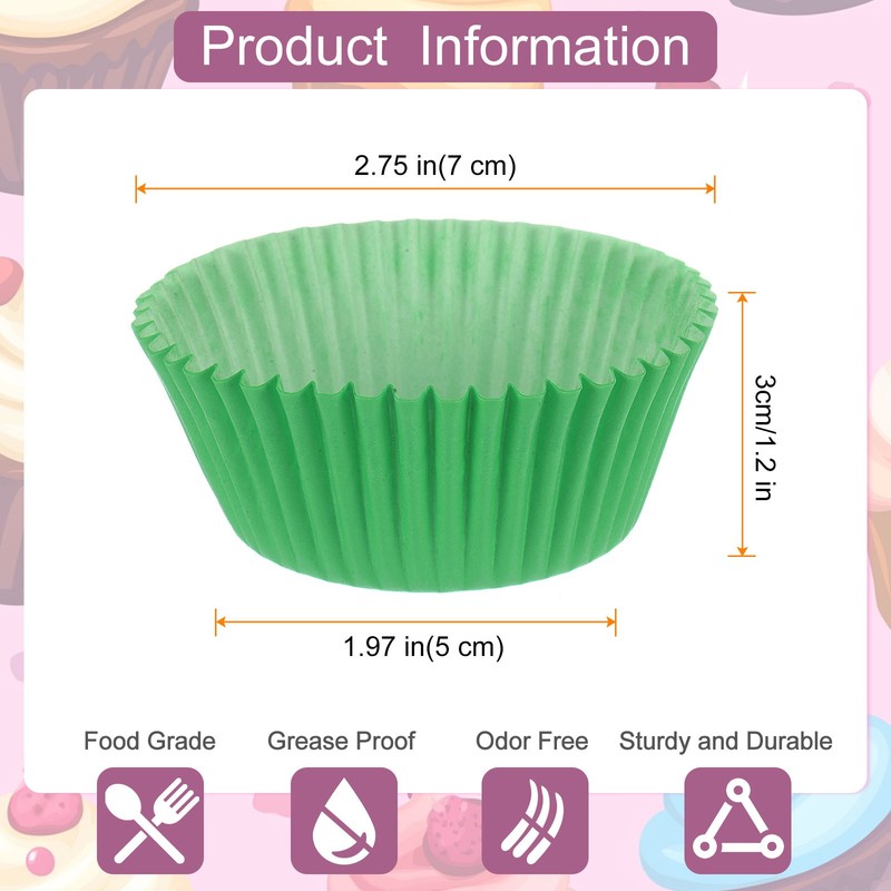 200 Packs Green Cupcake Baking Paper gallery