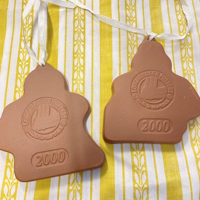 Vintage 2000 Longaberger Pottery Christmas Cookie Molds 2pc. Gingerbread Men gallery