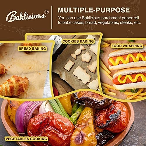 Unbleached Baking Parchment Paper Roll, 2 Pack 15"x210' Non-Stick Food Grade for gallery