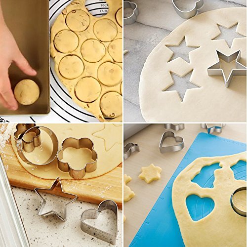 Mini Cookie Cutters Set, Star, Square, Round, Heart, Flower, Diamond shapes,30Pc gallery