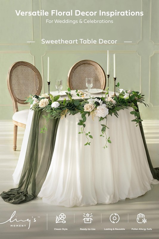Ling'S Moment Lings Moment Pink Flower Garland - 6Ft Eucalyptus Rose - gallery