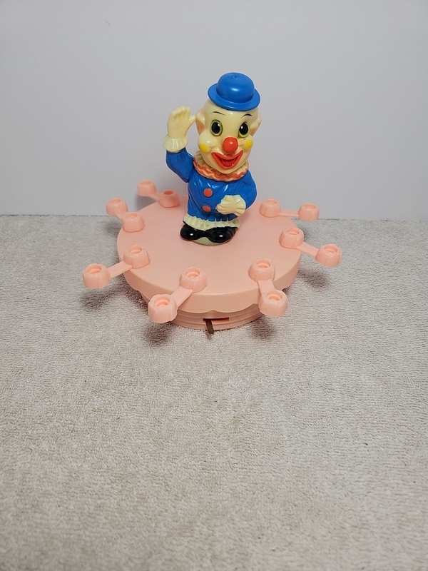 Kim Novelties 1970’s Birthday Clown Cake Candle Topper Music Box WORKS Decor