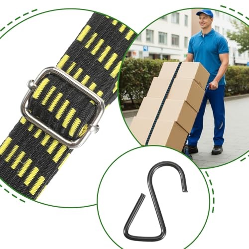 8 Pcs 77-84 Inch Adjustable Flat Bungee Cords with Hook - Heavy Duty Outdoor gallery