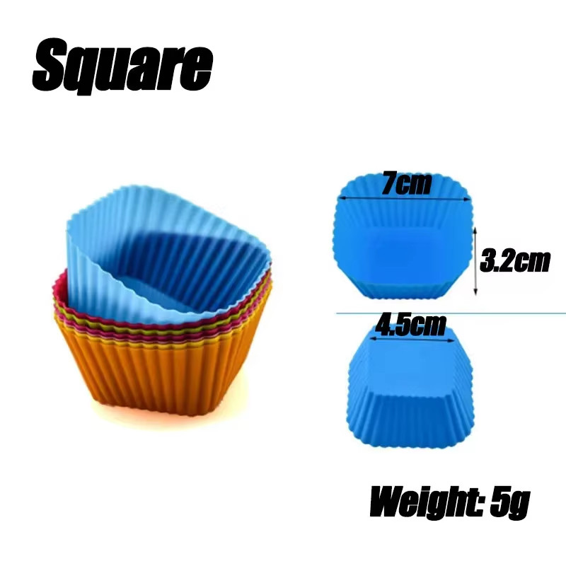 5/10/20/30Pcs/Lot Silicone Cake Mold round Heart Shape Muffin Cupcake Baking Mol