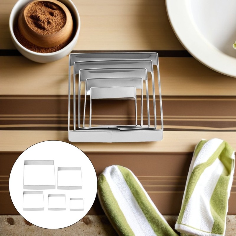 5 Pcs Baking Utensils Kitchen Tool Square Pastry Molds Biscuit Moulds gallery