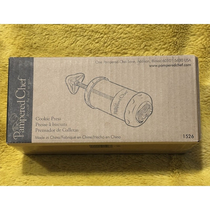 Pampered Chef 1526 Cookie Press Screws To Disperse Dough multiple 10 Disc w/ Box gallery