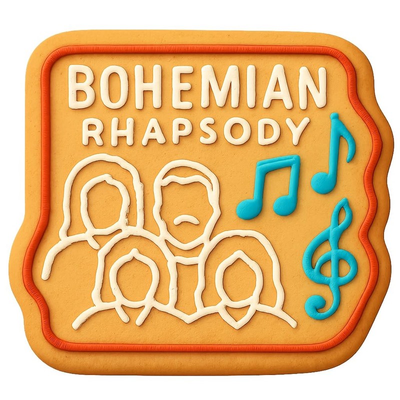Bohemian Rhapsody Cookie Cutter & Stamp, Fondant & Clay - 4x3.8 gallery