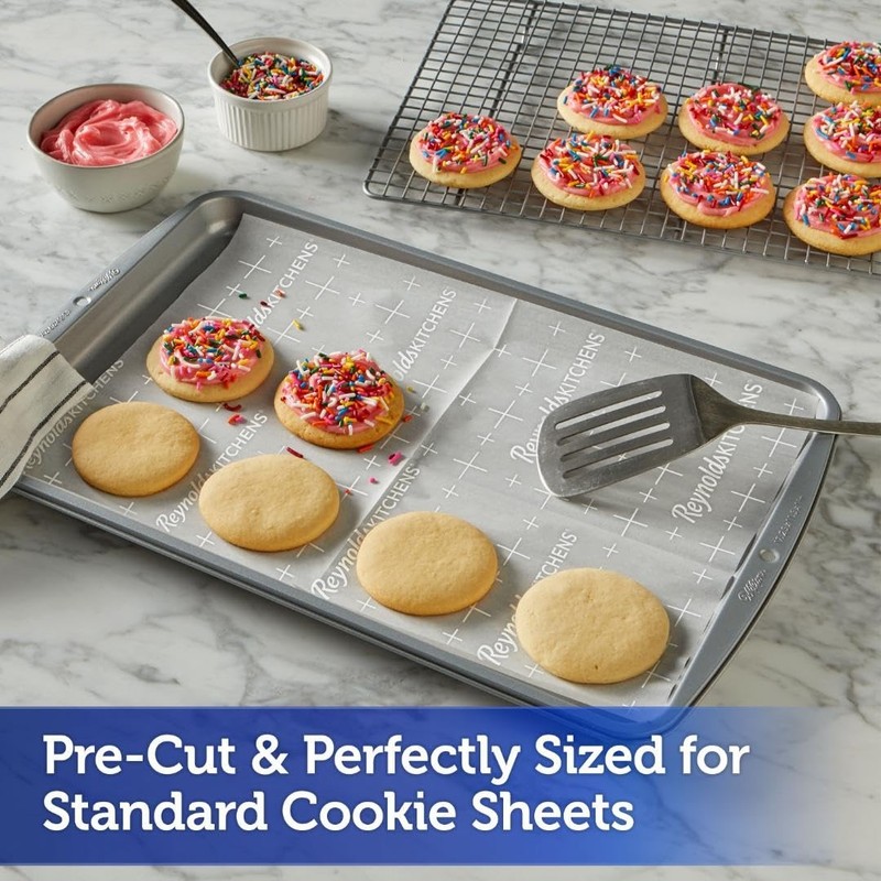 Kitchens Pre-cut Parchment Paper Cookie Baking Sheets, 22ct | 12 X 16 In, Fits gallery