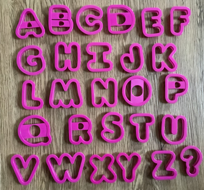 Aphabet play doh cookies cutters – complete A-Z