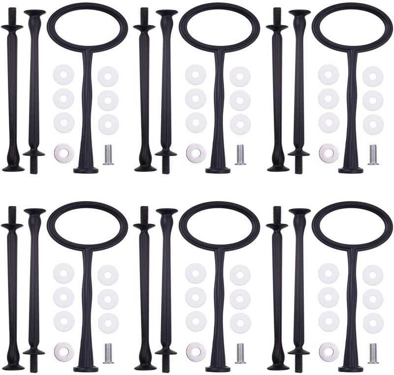 15 Inches 3-Tier Cupcake Black Stand Hardware Fittings, Metal Mold Oval Holde…