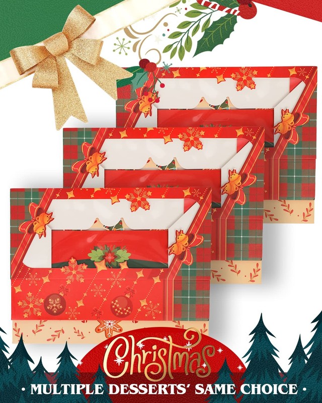 Christmas 12Packs Cookie Box with Window 12x5.5x2.5 Inch Two Uses Pastry Bisc... gallery