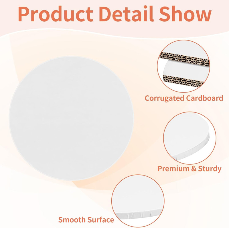 Cake Boards 12 Inch round - Sturdy 1/2 Inch Cake Drum, 12 Inch Cake Boards,Corru gallery