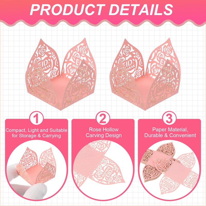 25Pcs Truffle Wrapper 4.3 Inch Square Cupcake Liner Baking Paper Pink gallery