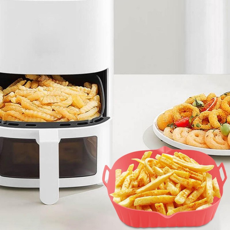 Air Fryer Silicone Pot Air Fryer Basket Linings Non-Stick Safe Oven Baking Tray gallery