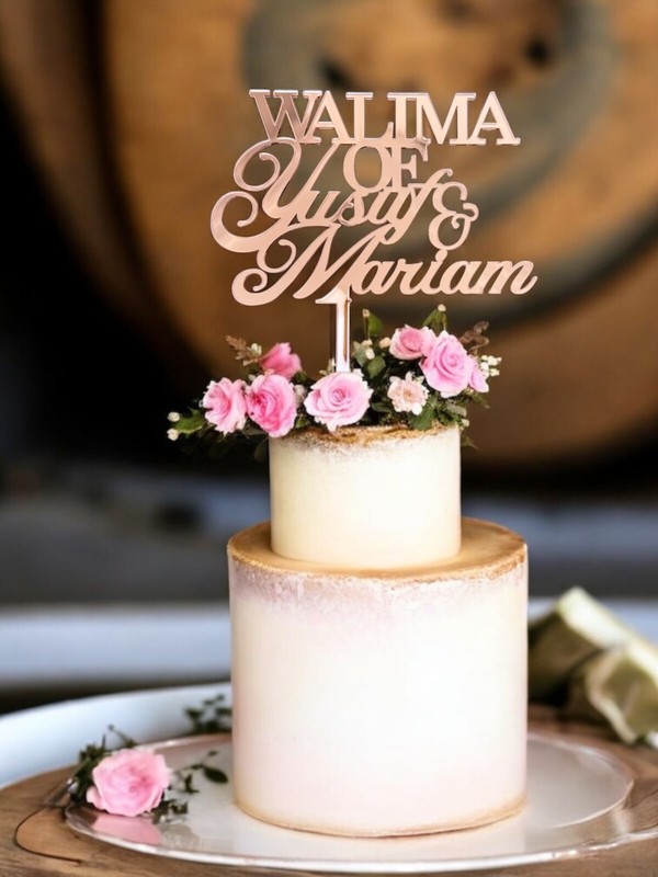 Walima Custom Personalise Acrylic Cake Topper Charm Party Decor Wedding
