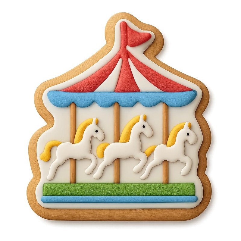 Carousel Merry-Go-Round Delight Cookie Cutter & Stamp, Fondant & Clay - 4x3.9 gallery
