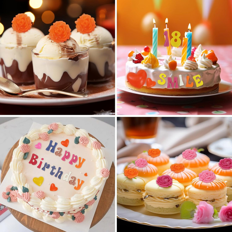 Letter Silicone Mold Alphabet Number Molds Rose Heart Shape Cake Mould for Gummy gallery