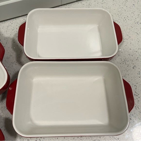 5 KITCHENAID Vibrant Red Ceramic Baking Dishes | 2x Small, 2x Medium, 1x Large gallery