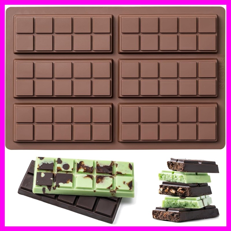Chocolate Bar Mold,Non-Stick Chocolate Molds, 100% Food Grade Silicone Deep M…