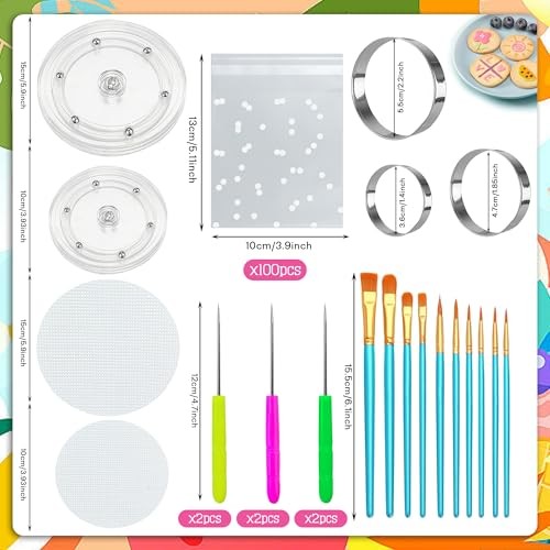 123 PCS Cookie Decorating Kit Supplies Including Acrylic Turntable Decoration gallery