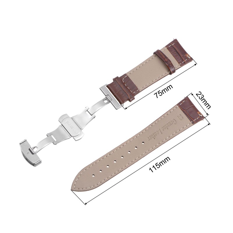 Watch buckle distribution strap 23mm leather strap brown gallery