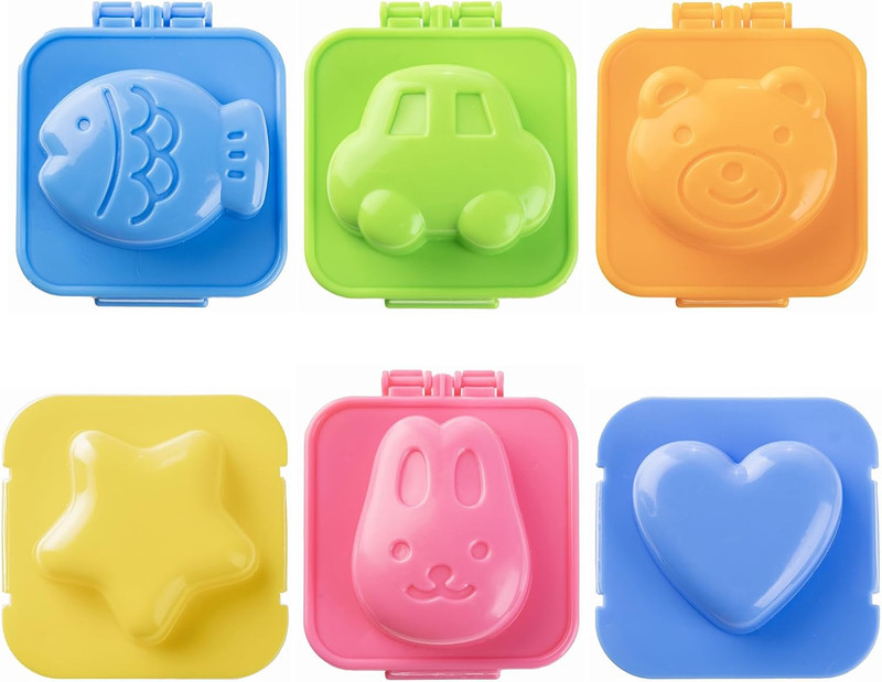 6Pc Egg Rice Mold Set Onigiri Rice Ball Maker Animal Shapes BPA Free Kitchen