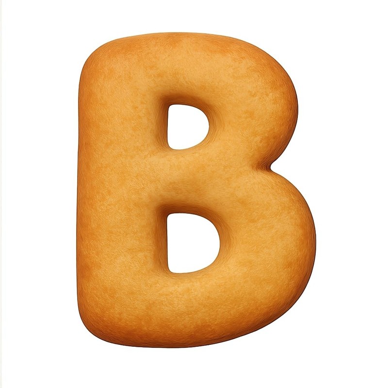 Bubble Style Letter 3″ Bold B Cookie Cutter & Stamp, Fondant & Clay – 3×3″