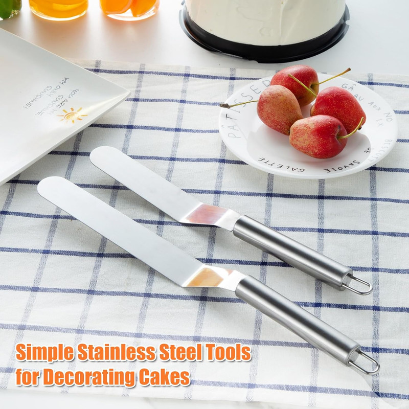 2 PCS Offset Spatula，Premium Stainless Steel Cake Decorating Tools - One Set In gallery