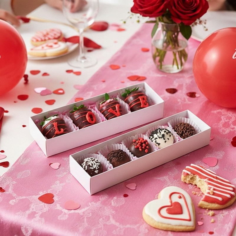 12Pcs 8x2.2x2 Inches Strawberry Boxes with Clear Sleeve Covers gallery