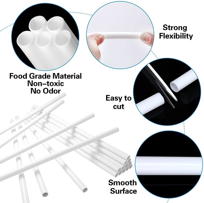 Cake Dowels for Tiered Cake- 24 Pcs Plastic Cake Dowels, Reusable Cake Supports gallery